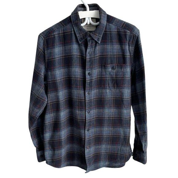 WEATHERPROOF Vintage Men’s Plaid Button-Down Flannel Shirt Blue Gray Red Med - Picture 1 of 16
